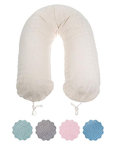 YOUR ORGANIC Nursing PILLOW - 100% natuurlijk verzorgingskussen met een hoes van biologisch katoen en kapokvulling van MINKY MOOH®. Perfect als zwangerschapskussen, positioneringskussen & zijslaapkussen