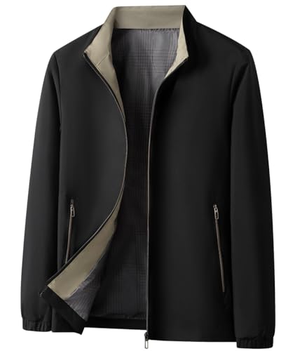 Image of Men's Lightweight Jackets Casual Windbreaker Stylish Golf Full Zip Up Work Dress Business Varsity Jacket Waterproof