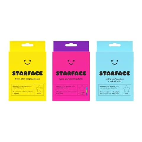 Starface Hydro-Star Hydrocolloid Pimple Patches Big Pack (96 ct), Party Pack Colorful Hydrocolloid Pimple Patches Big Pack (96 ct), and Hydro-Star + Salicylic Acid Patches Big Pack (96 ct) Cover