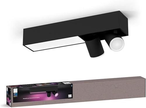 Philips Hue White & Color Ambiance Centris 2er Spot dimmbar 16 Mio. Farben steuerbar via App kompatibel mit Amazon Alexa schwarz neue Generation