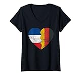 Photo Gallery donna belgian french flags heart | francia belgio roots vintage maglietta con collo a v Photo Gallery donna belgian french flags heart | francia belgio roots vintage maglietta con collo a v