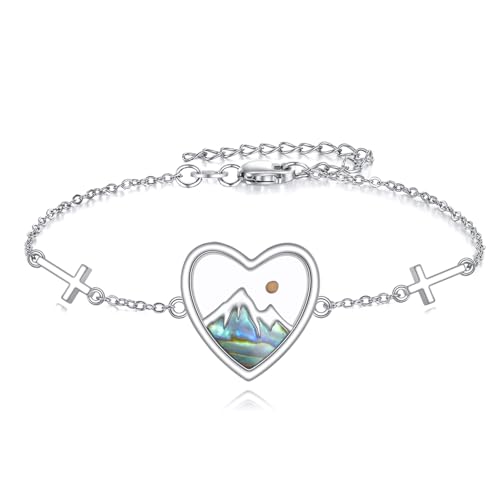 Image of AOBOCO Mustard Seed Bracelet 925 Sterling Silver Cross Bracelets Christian Faith Jewelry Gift for Women
