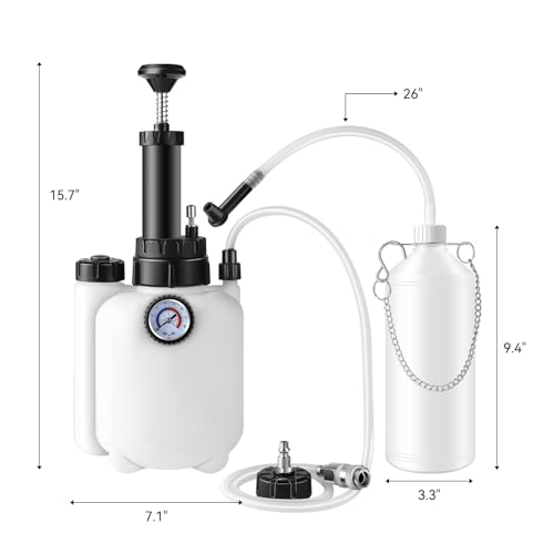 Aloanes A-MYH-3L Manual Brake Bleeder Kit One Man Brake Fluid Extractor Brake Pressure Bleeder Kit thumb #6