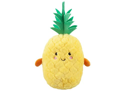 PMS Plush Softlings Pineapple Toy, 18cm Cute Soft Fruit Plush with Smiling Face & Arms