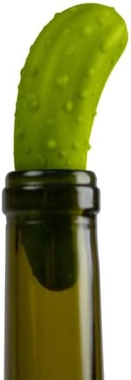 Fred Pickled Bottle Stopper - Reusable Gherkin Wine Saver, Fun Silicone & Rubber Seal for Wine Bottles, Quirky Bar Accessory & Kitchen Gadget - Dishwasher Safe, Novelty Gift for Stocking Stuffers