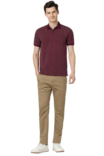 Image of Peter England Men's Cotton Regular Fit All Over Printed T-Shirt | Rich