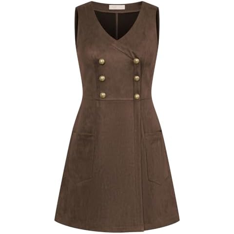 Belle Poque Vintage Sleeveless Faux Suede Dress Cover