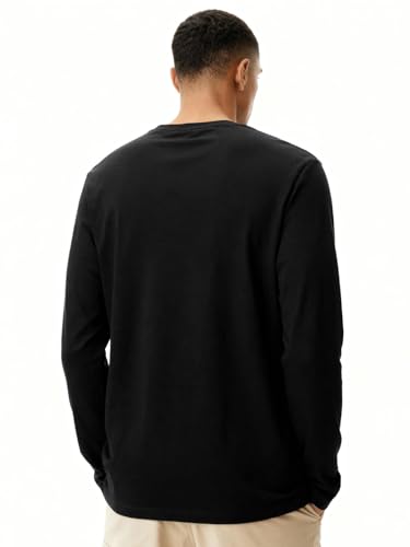 Image of DAMENSCH Fluid Full Sleeve T Shirt for Men; Cotton Stretch Tshirt for Man; No-Fade Colours Casual Shirts; Super Soft Fabric T Shirt for Men Cotton