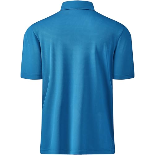 Image of Mens Golf Shirt Short Sleeve Moisture Wicking Dry Fit Performance Solid Pique Collared Golf Polo Shirts for Men