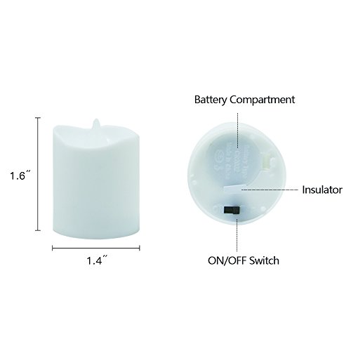 NOVELTY PLACE Flameless LED Votive Candles Longest Lasting Battery Operated Flickering LED Tealight Candle for Wedding, Party and Holiday (Pack of 12)