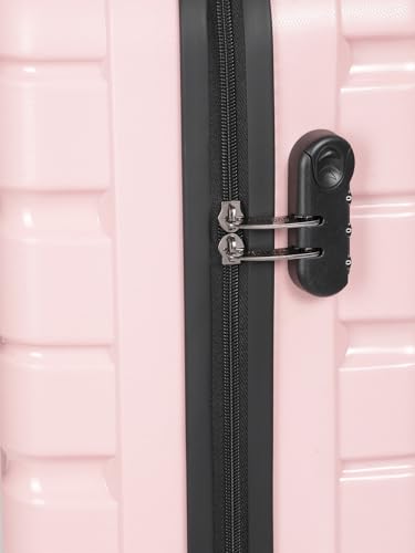 Image of Teakwood 55 CM Unisex Trolley Bag for Travel, Hard Cabin Trolley Large Travel Suitcase Bag, Lock System 360 Degree 8 Rotating Wheels (55 CM, Rose)