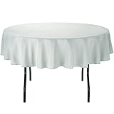 LinenTablecloth 70-Inch Round Polyester Tablecloth Silver