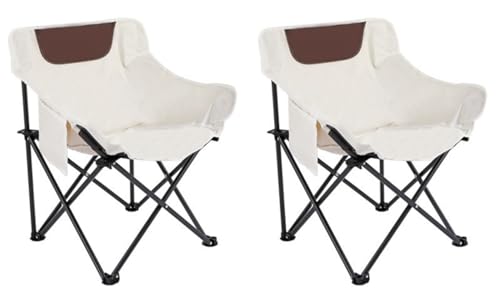 HALAYAYA Camping Folding Chair Portable Folding Beach Chair Multi-Purpose Lightweight Chair for Outdoor Travel Picnic Hiking With Carry Bag (M-white(2 Pcs.))