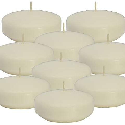 CandleNScent Unscented Floating Candles | Large 3 Inch - Fits in 3 Inch Vase and Above | Ivory| Floats On Water | Pack of 12 Cover