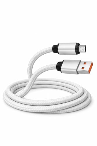 Image of USB A To Micro USB (V8) Nylon Braided Fast Charging & Data Cable, Micro Cable Compatible With Moto E (1st Gen),E2,E3 Power,E4,E4 Plus,Moto G2,G3,G4,G4 Plus,G4 Play,G5,G5 Plus,G5S,G5S Plus