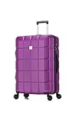 ATX Luggage Large Suitcase on 4 Dual Spinner Wheels Super Lightweight ABS Hard Shell Hold Check in with Built-in TSA Lock(Purple, 110 Liter)