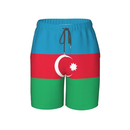 Flag of Azerbaijan Youth Beach Pants, Soft and Breathable, with Drawstring Waist, Suitable for Sports and Leisure.