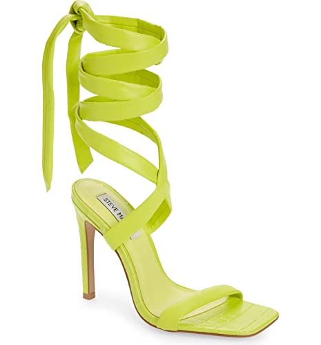 Steve Madden Womens Utilize Faux Leather Leg Strap Heels Yellow 7.5 Medium (B,M) #TOP1
