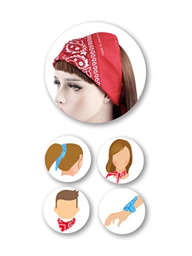 JOPHY & CO. Set von 3, 5, 10 Bandanas 100% Baumwolle für Damen, Herren, Kinder, einfarbig und/oder mit Paisley-Muster, Art.Nr.A644, gelb, Set 1 pz