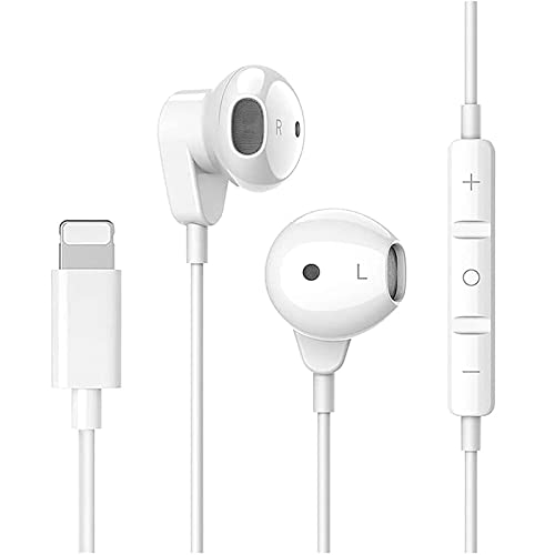 Auriculares In Ear para iPhone 13, Auriculares con Aislamiento de Ruido Soporte Control de Volumen Llamadas Compatible con iPhone 13/12/11/XS MAX/XR/X/XS/SE 2020/7/8 Plus Soporta Todo el Sistema iOS