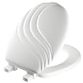 Mayfair 27EC 000 Swirl Sculptured Molded Wood Toilet Seat with Lift-Off Hinges, Round, White