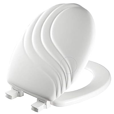 Mayfair 27EC 000 Swirl Sculptured Molded Wood Toilet Seat with Lift-Off Hinges, Round, White
