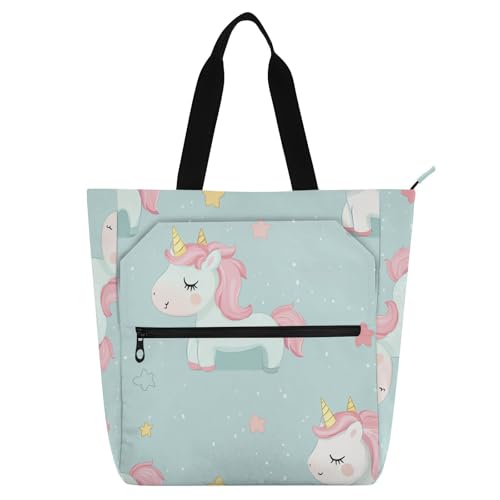Bolsa de libros de unicornios para la escuela, compras y viajes de niños y adultos
