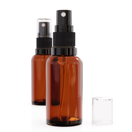 Pack of 6 Amber Glass Spray Bottle, 1 oz, Small Reusable Refillable Cosmetic Mist Bottle For Skincare,Haircare,Essential Oil, 30ml Fine Mist Sprayer (Amber, 1oz (6pcs))4