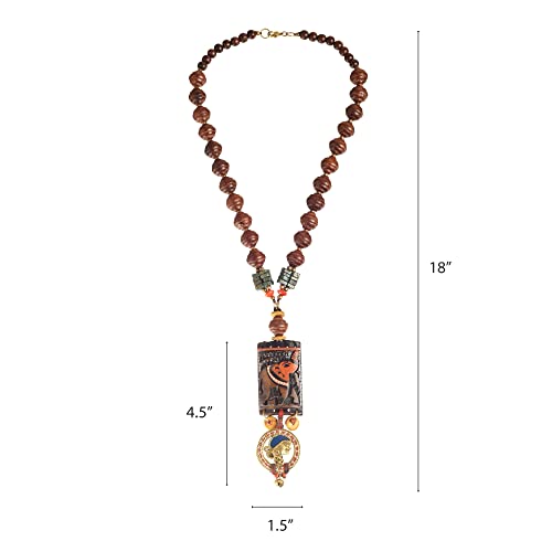 Image of AAKRITI ART CREATIONS Handcrafted Tribal & Brass Necklace Collection | Floral, Leaf & Elephant-Inspired Artisan Jewelry | Dhokra, Glass & Ethnic Statement Necklaces for Women