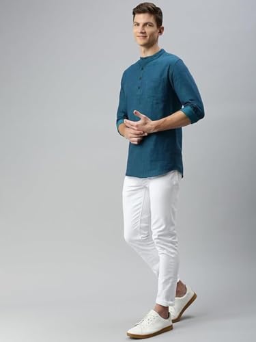 Image of KRYPTIC Men Solid Full Sleeve Regular Shirt Kurta