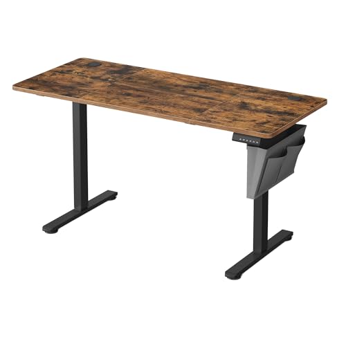 VASAGLE Electric Standing Desk, Height Adjustable Desk, 60 x 110 x (72-120) cm, 4 Memory Heights, Storage Pocket, for Home Office, Study, Rustic Brown and Ink Black LSD131K02 VASAGLE Electric Standing Desk, Height Adjustable Desk, 60 x 110 x (72-120) cm, 4 Memory Heights, Storage Pocket, for Home Office, Study, Rustic Brown and Ink Black LSD131K02