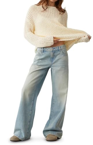 PacSun Women's Casey Low Rise Baggy Jeans Ripped Light Blue Size 27