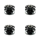 Outwater Industries Double Star Threaded Caster Insert | Heat Treated Steel | Fits 1-1/2 Inch Round 16-18 Gauge Tube | Thread: 3/8-16 | 4 Pack