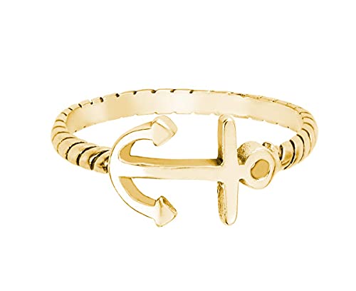 CloseoutWarehouse 925 Sterling Silver Anchor of Soul Ring (Comes in Colors)4