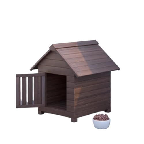 LAJOKING 木製ペットハウス、屋外用無垢材犬小屋、通気性、清潔、洗える、通気性、日焼け防止、組み立て簡単、小型犬と中型犬に適しています (M)