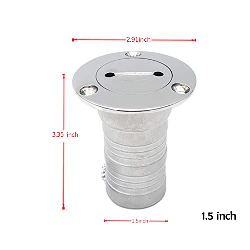 Dek Fill/Filler Keyless Cap 1-1/2" Fuel Marine 316 roestvrij staal Boot Marinier Hardware Accessoires - Image 6