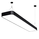 XLDZ Modern Rectangular LED Chandelier, Minimalist Pool Table Pendant Lamp, Adjustable Height Light Fixture for Billiard Room, Dining Room, Office, Gym(White Light-6000k,120CM-60W)