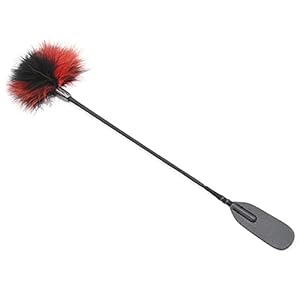 Spanking paddle sex erotiek SM leer met veer rood fetish bondage boeien, rollenspellen, bedboeien, koppels, flirt…