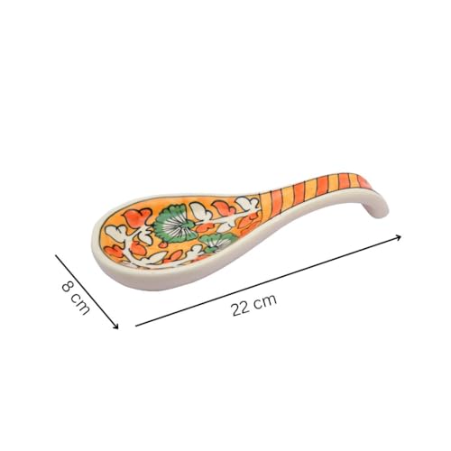 Image of Malaikah Ceramic Spoon Rest Orange Pack of 4 for Home, Kitchen, Dining, Kitchen Decor & Gifting
