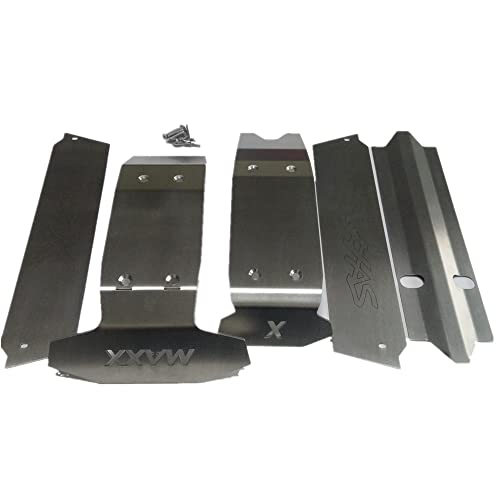 Stainless Steel Chassis Protector (Front+Center+Rear) Skid Plate -5pcs Set Full Protection Type for Traxxas X-Maxx XMAXX 6S 8S