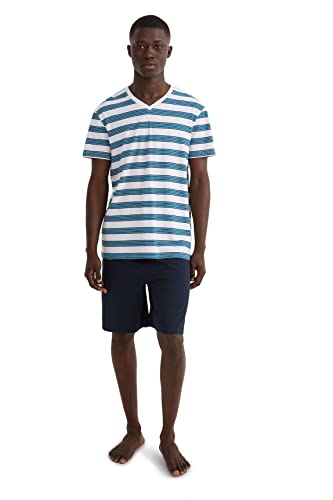 C&A Herren Shorty Set|2er Pack Regular Fit Streifen|Unifarben Baumwolle...