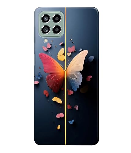 Image of Stylish Butterfly Printed Hard Back Case Cover Compatible for Samsung Galaxy M53 5G / Samsung M53 5G (Multicolor) - D1665