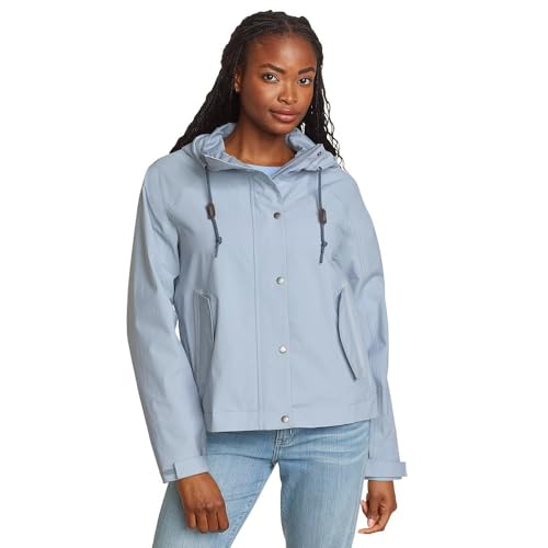 Eddie Bauer Women's Port Townsend Waterproof Rain Jacket, Waterproof, Blue Smoke, Large