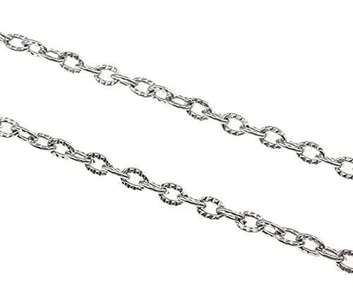 Perlin 3 metres, link chain, metal chain, oval, curb chain, 4 mm, Tibetan silver, jewellery chain - Image 2