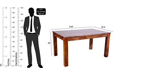 Image of MAMTA DECORATION Solid Sheesham Wood Dining Table Set 6 Seater | Six Seater Dining Table with 6 Chairs for Living Room | Dinning Table Set 6 Seater for Living Room, Hotels & Restaurant, Honey Finish