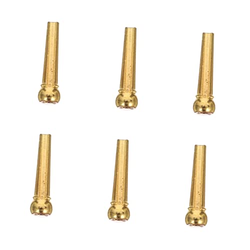 紐6本 ギター弦の爪 ネイル エレキギターのチューニングピン acoustic guitar electric guitar 楽器用金属ピンペグ ギターの固定 真鍮 Golden NOLITOY