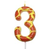 3.54inch Giraffe Number 3 Candles,3D Printing Giraffe Birthday Candles for Cake Topper Jungle Animals Themed Boys and Girls Anniversary Party Supplies