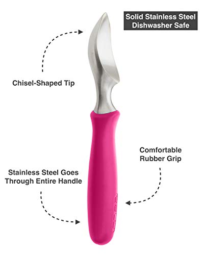 BALCI Ice Cream Scoop - Heavy Duty Stainless Steel Icecream Scooper With Non-Slip Rubber Grip - Professional Metal Ice-Cream Spade - Dishwasher Safe – Pink - Thumbnail 3