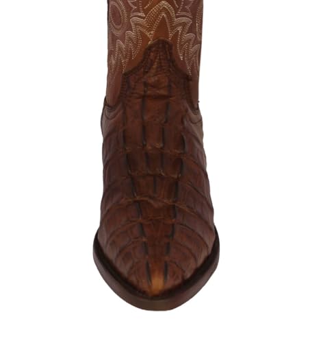 Team West Mens Brown Western Leather Cowboy Boots Crocodile Tail Print J Toe4
