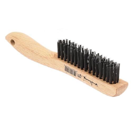 Forney 70505 Wire Scratch Brush, Carbon Steel with Wood Shoe Hand...